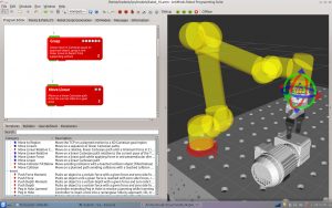 Per Drag&Drop stellt sich der Anwender das Programm aus vordefinierten Bausteinen zusammen. Bild: ArtiMinds Robotics
