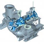 Das Turboverdichterpackage STC-STO ist eine integrierte Turboverdichter-/Dampfturbineneinheit in Einwellenausführung. Bild: Siemens Turbomachinery Equipment GmbH