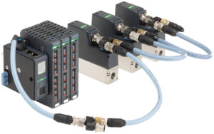 Erweiterung für EDIP-Plattform: Mit den I/O-Modulen ME44 können verschiedene Sensoren und Aktoren eingebunden werden; das Feldbus-Gateway ME43 ermöglicht eine einfache Integration in die Prozessleitebene über Feldbus oder Industrial Ethernet. Bild: Bürkert Fluid Control Systems
